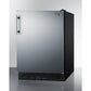 Summit Appliance 24" Stainless Steel/Black Finish All-Refrigerator with Left Door Handle