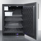 Summit Appliance 24" Stainless Steel/Black Finish Built-In All-Freezer with Icemaker and Profesional Handle