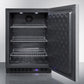 Summit Appliance 24" Stainless Steel/Black Finish Built-In All-Freezer with Profesional Horizontal Handle