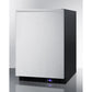 Summit Appliance 24" Stainless Steel/Black Finish Built-In All-Freezer with Profesional Horizontal Handle