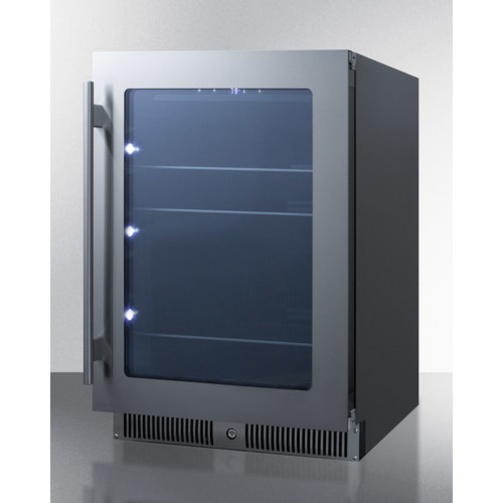 Summit Appliance 24" Stainless Steel/Black Finish Built-In Beverage Center