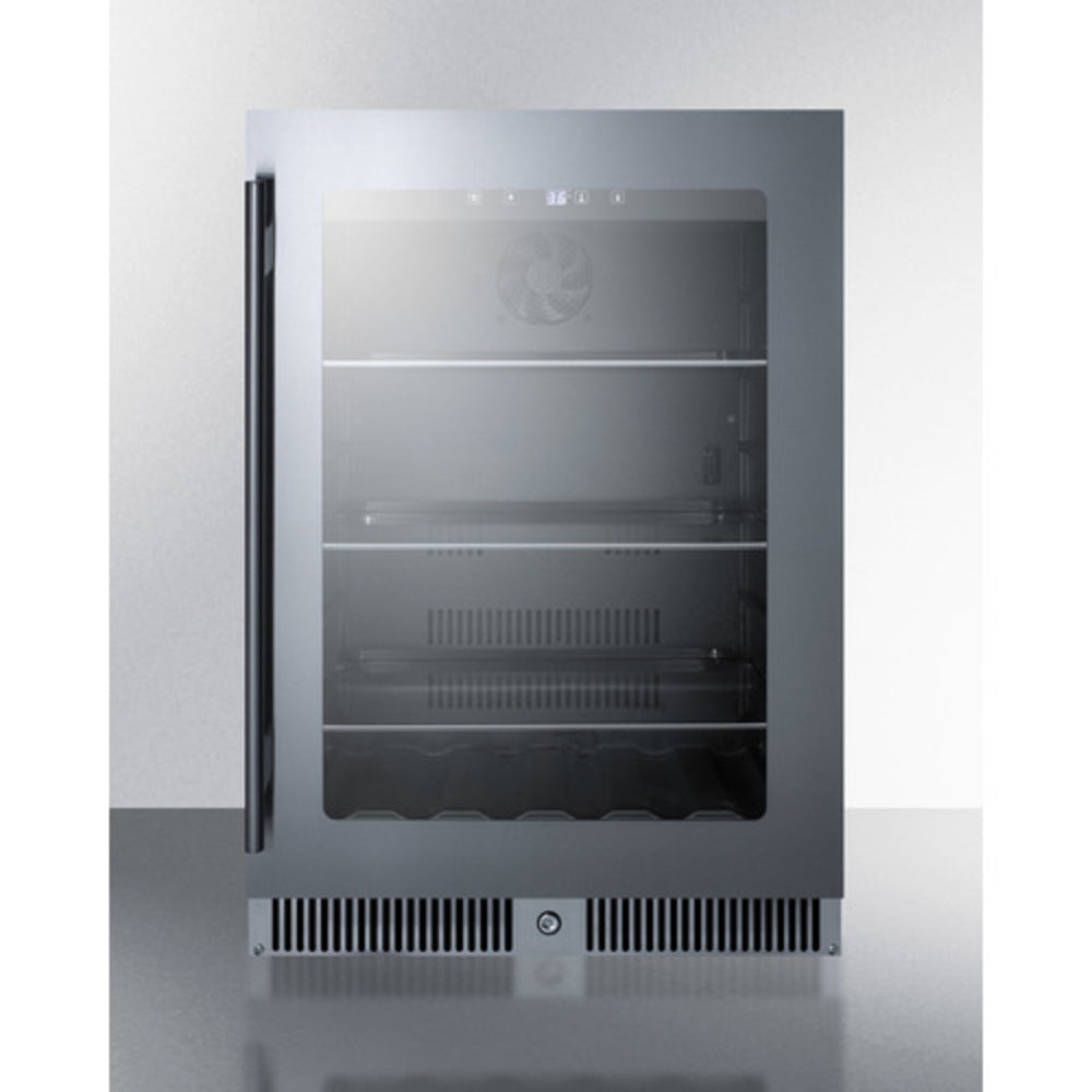 Summit Appliance 24" Stainless Steel/Black Finish Built-In Beverage Center