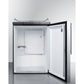 Summit Appliance 24" Stainless Steel/Black Finish Built-In Kegerator without Tap Kit - Professional Handle