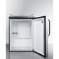 Summit Appliance 24" Stainless Steel/Black Finish Built-In Kegerator without Tap Kit - Towel Bar Handle