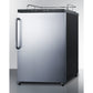 Summit Appliance 24" Stainless Steel/Black Finish Built-In Kegerator without Tap Kit - Towel Bar Handle
