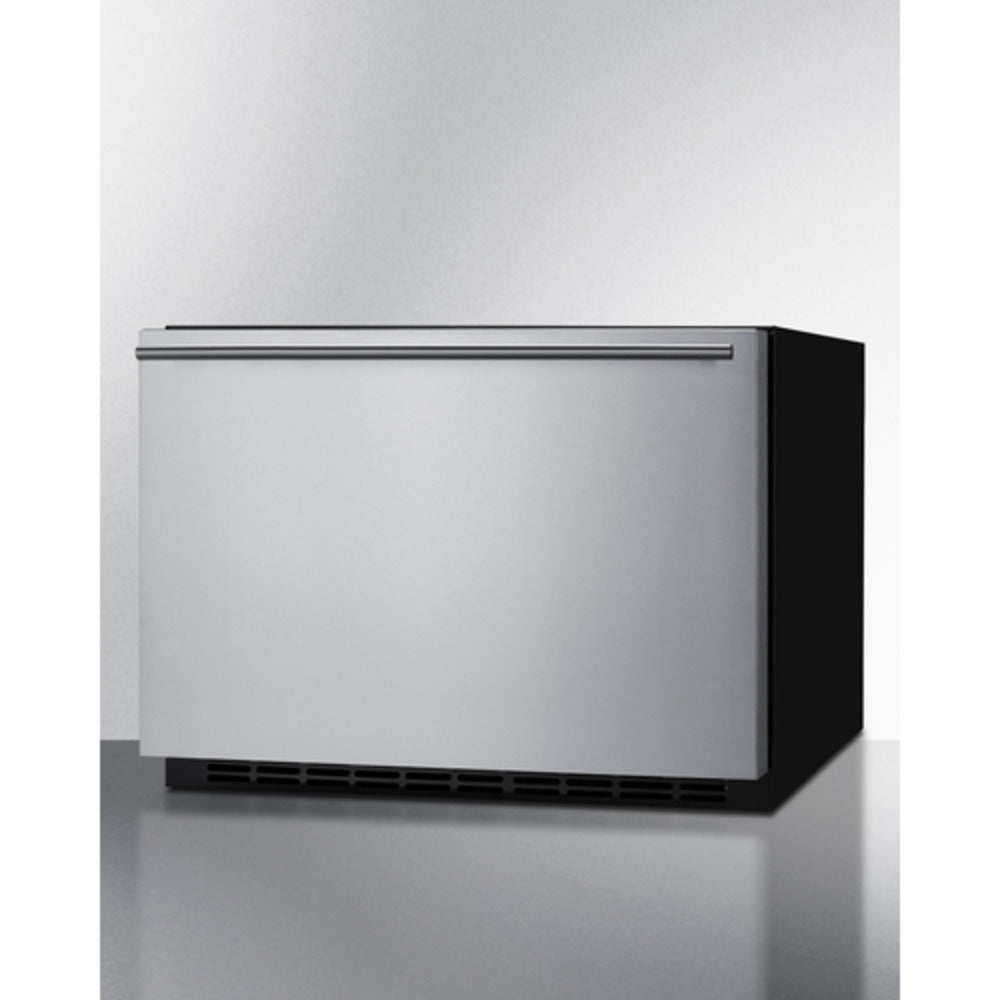 Summit Appliance 24" Stainless Steel/Black Finish Built-In Outdoor Drawer Refrigerator
