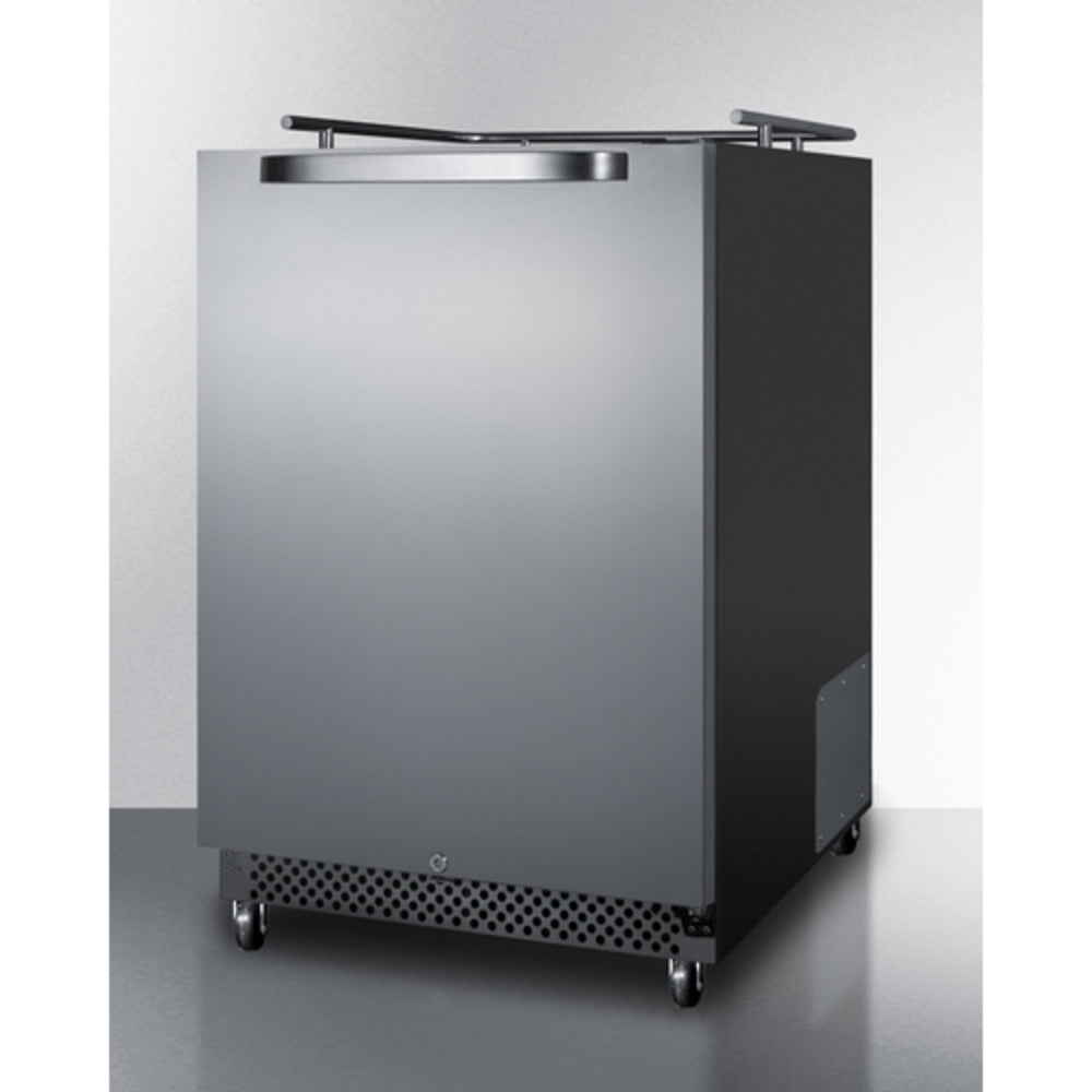 Summit Appliance 24" Stainless Steel/Black Finish Built-In Outdoor Kegerator Only