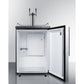 Summit Appliance 24" Stainless Steel/Black Finish Freestanding Dual Tap Kegerator with Profesional Handle