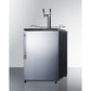 Summit Appliance 24" Stainless Steel/Black Finish Freestanding Dual Tap Kegerator with Profesional Handle