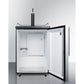 Summit Appliance 24" Stainless Steel/Black Finish Freestanding Single Tap Kegerator with Profesional Handle