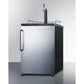 Summit Appliance 24" Stainless Steel/Black Finish Freestanding Single Tap Kegerator with Towel Bar Handle