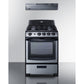 Summit Appliance 24" Stainless Steel/Black Finish Gas Range and Convertible Hood