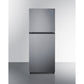 Summit Appliance 24" Stainless Steel/Black Finish Top Mount Refrigerator-Freezer