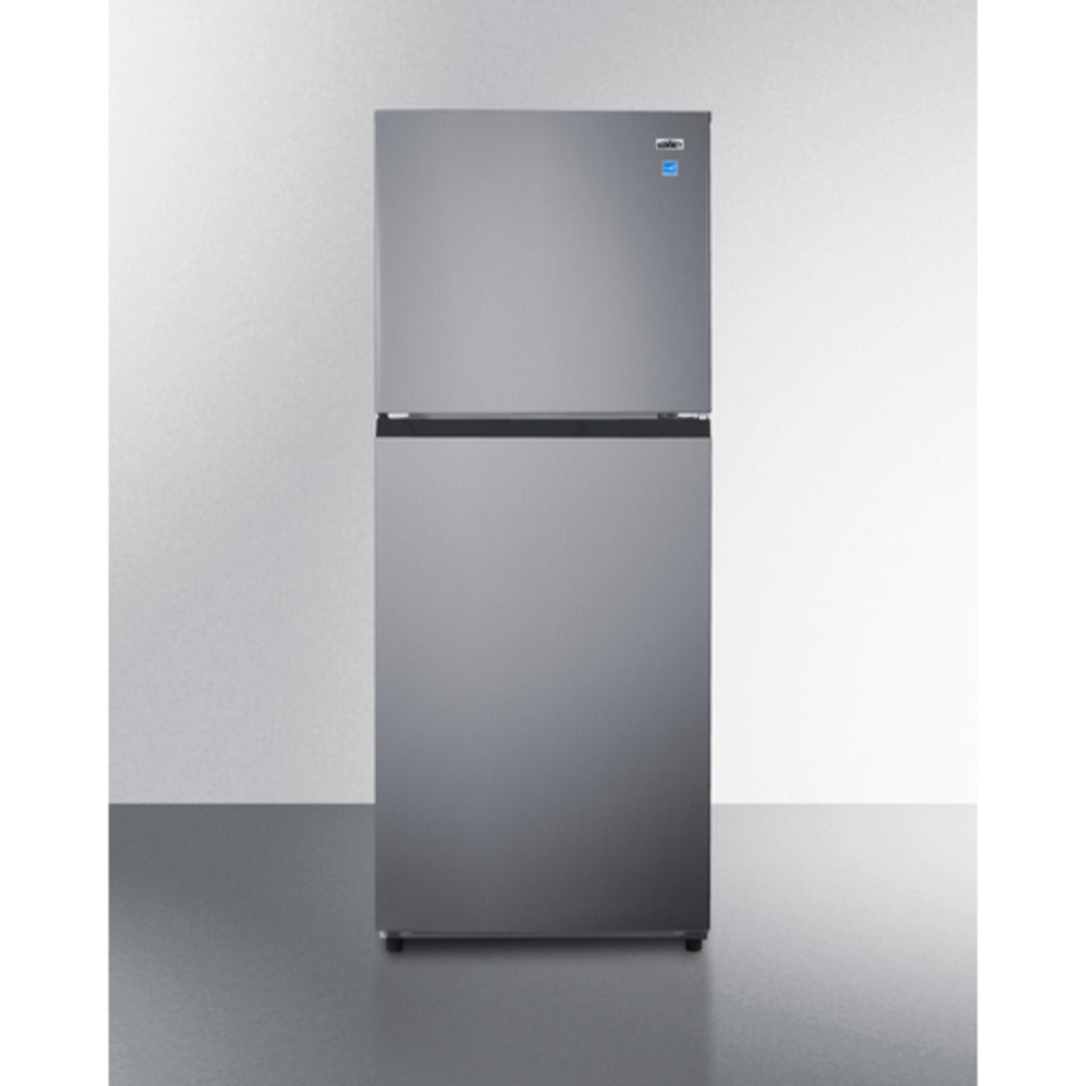 Summit Appliance 24" Stainless Steel/Black Finish Top Mount Refrigerator-Freezer