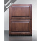 Summit Appliance 24" Stainless Steel/Panel-Ready & Black Cabinet Finish 2-Drawer All-Freezer