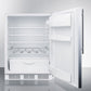 Summit Appliance 24" Stainless Steel/White Finish Built-In All-Refrigerator with Right Bar Handle - ADA Compliant