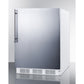 Summit Appliance 24" Stainless Steel/White Finish Built-In All-Refrigerator with Right Bar Handle - ADA Compliant