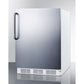 Summit Appliance 24" Stainless Steel/White Finish Built-In All-Refrigerator with Towel Bar Handle - ADA Compliant