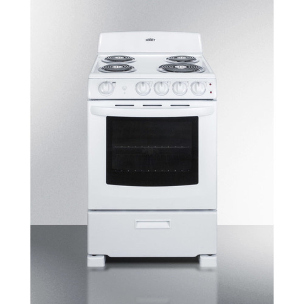 Summit Appliance 24" White Finish Freestanding Electric Coil Range