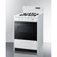 Summit Appliance 24" White Finish Natural Gas Range with Deluxe Backguard and Black Oven Door Window