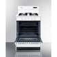 Summit Appliance 24" White Finish Natural Gas Range with Deluxe Backguard and Oven Door Window