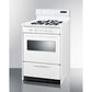 Summit Appliance 24" White Finish Natural Gas Range with Deluxe Backguard and Oven Door Window