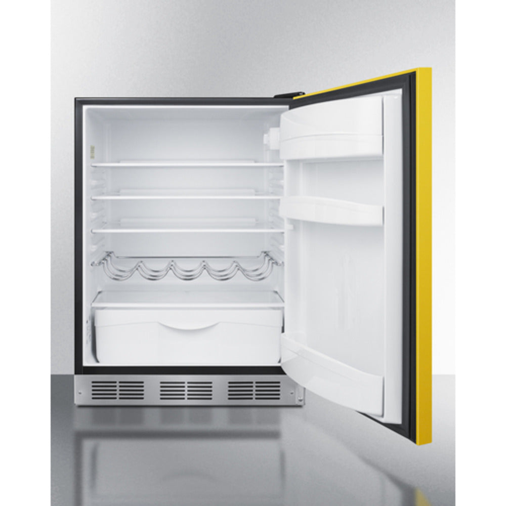 Summit Appliance 24" Yellow/Black Finish All-Refrigerator