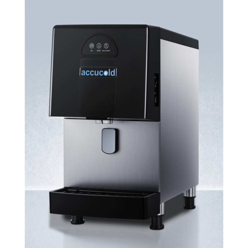 Summit Appliance 25" Black/Stainless Steel Finish Ice and Water Dispenser with Filter Kit