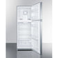 Summit Appliance 26" Stainless Steel/Black Finish Top Mount Refrigerator-Freezer