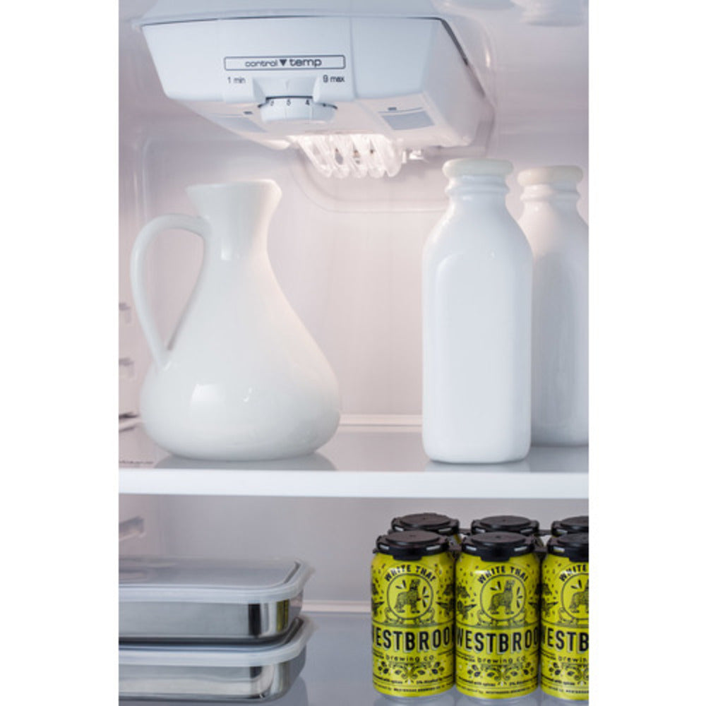 Summit Appliance 26" Stainless Steel/Black Finish Top Mount Refrigerator-Freezer