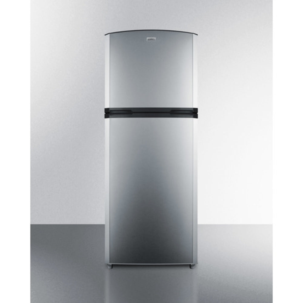 Summit Appliance 26" Stainless Steel/Black Finish Top Mount Refrigerator-Freezer