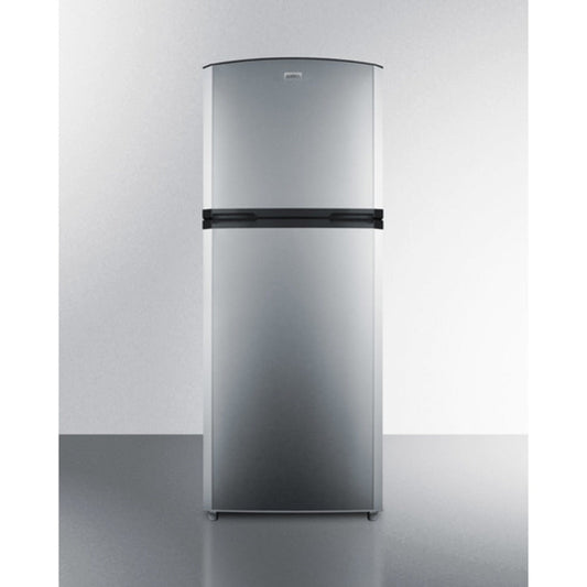 Summit Appliance 26" Stainless Steel/Black Finish Top Mount Refrigerator-Freezer