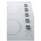 Summit Appliance 27" 230V White Glass Finish 5-Burner Radiant Cooktop