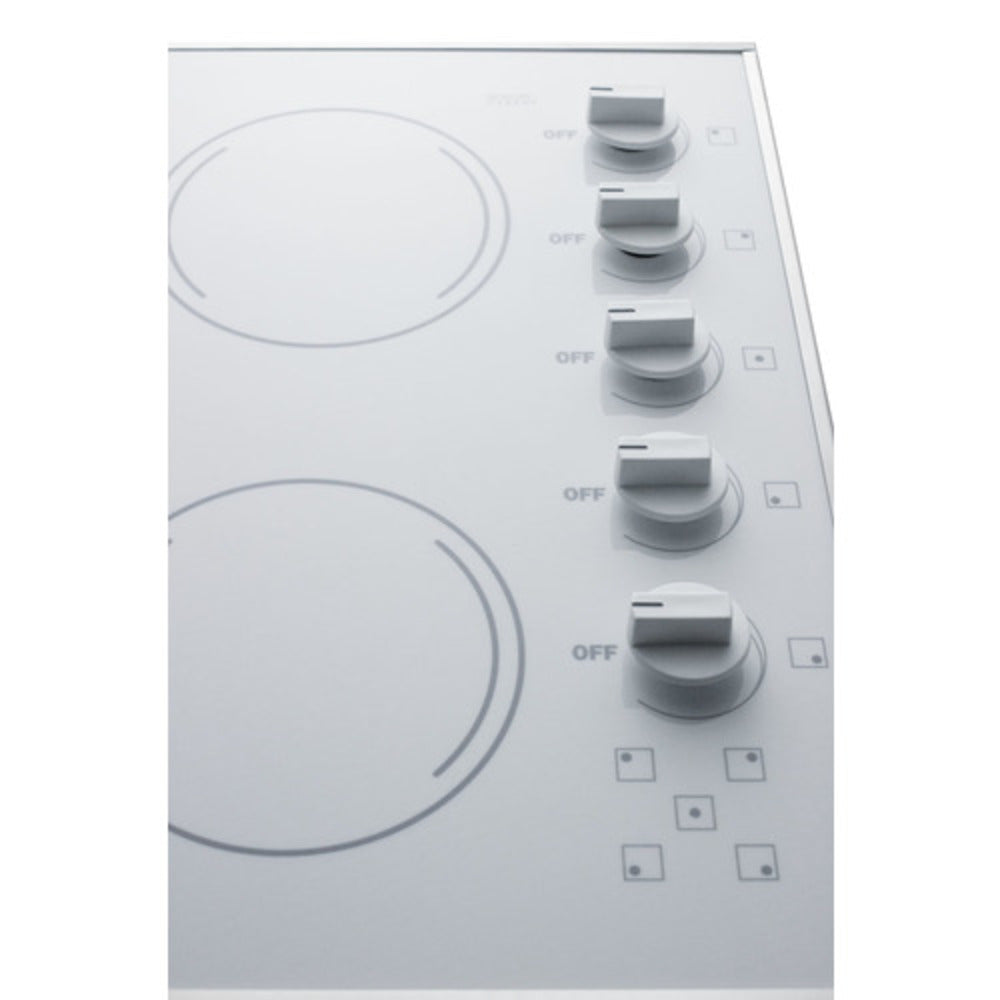 Summit - 36 Wide 208-240V 5-Burner Radiant Cooktop | CR5B36MB