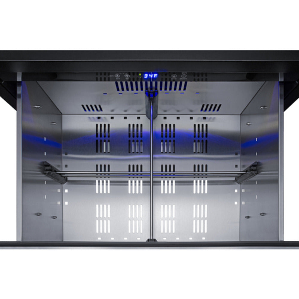 Summit Appliance 27" 5 cu.ft. Stainless Steel/Black Finish 2-Drawer All-Refrigerator