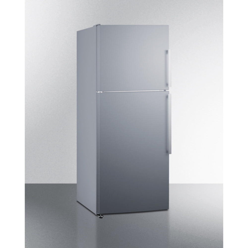 Summit Appliance 28" Stainless Steel Finish Top Mount Refrigerator-Freezer with Left Door Handle
