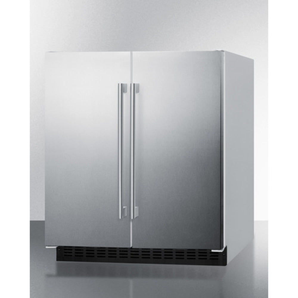 Summit Appliance 30" 5 cu.ft. Stainless Steel/White Finish Built-In Refrigerator-Freezer