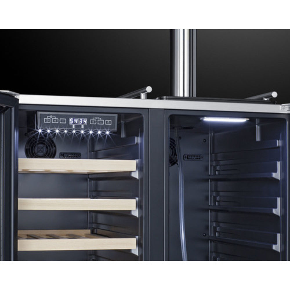 Summit Appliance 30" 6 cu.ft. Stainless Steel Built-In Wine Cellar and Kegerator Combo