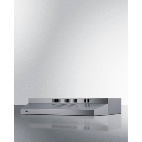 Summit Appliance 30" Stainless Steel Finish Under Cabinet Convertible Range Hood - ADA Compliant