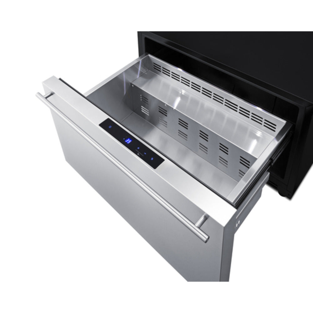 Summit Appliance 30" Stainless Steel/Black Finish Built-In Drawer Refrigerator