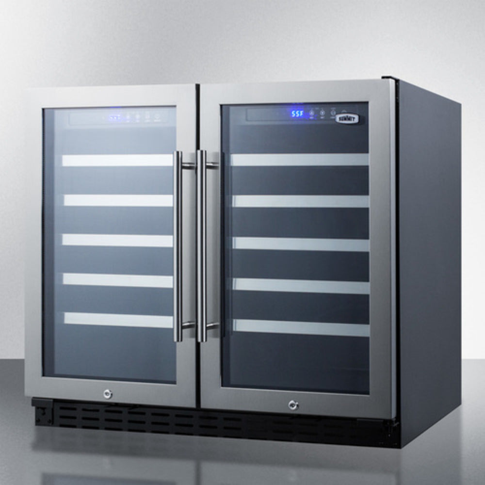 Summit Appliance 36" Black Finish Built-In Two Door Wine Cellar - ADA Compliant