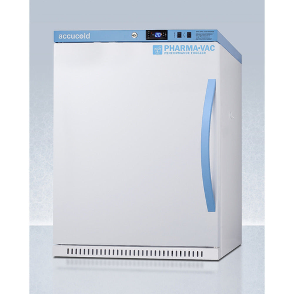 Summit Appliance 4 cu.ft. White Finish Vaccine Freezer with Left Door Handle