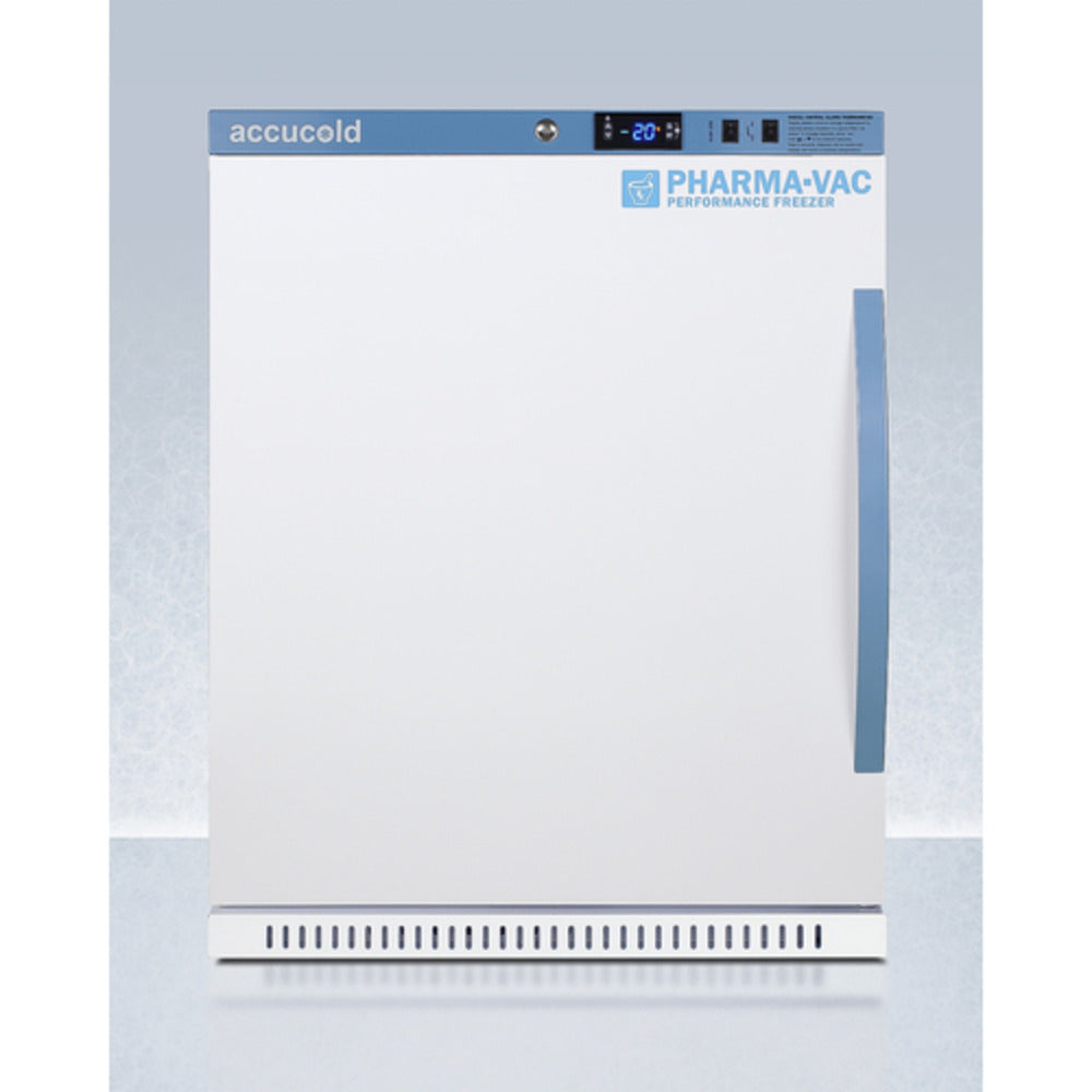 Summit Appliance 4 cu.ft. White Finish Vaccine Freezer with Left Door Handle