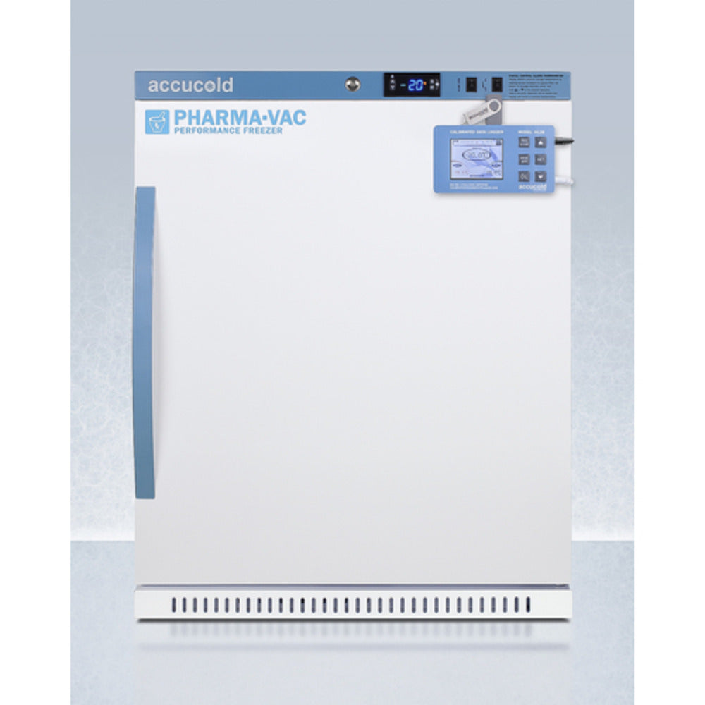 Summit Appliance 4 cu.ft. White Finish Vaccine Freezer with NIST Calibrated Data Logger