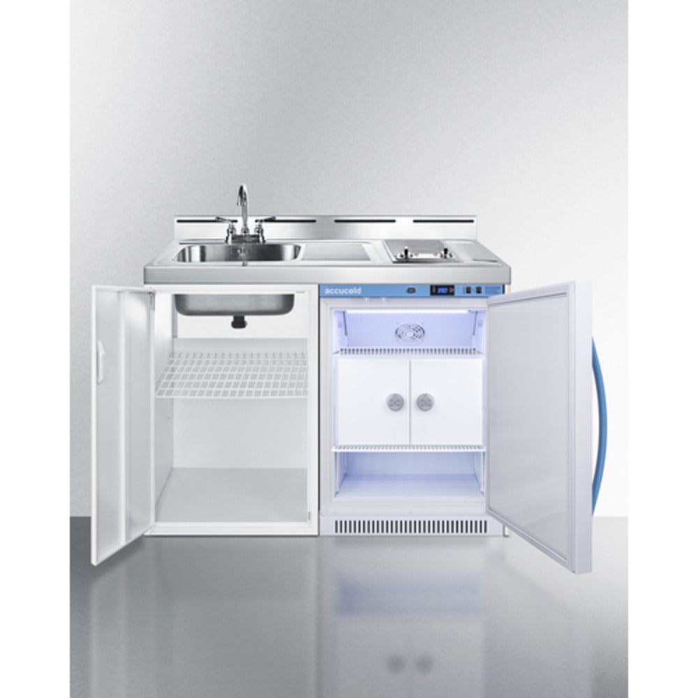 Summit Appliance 48" White Finish All-In-One Wellness Room Kitchenette with Locker