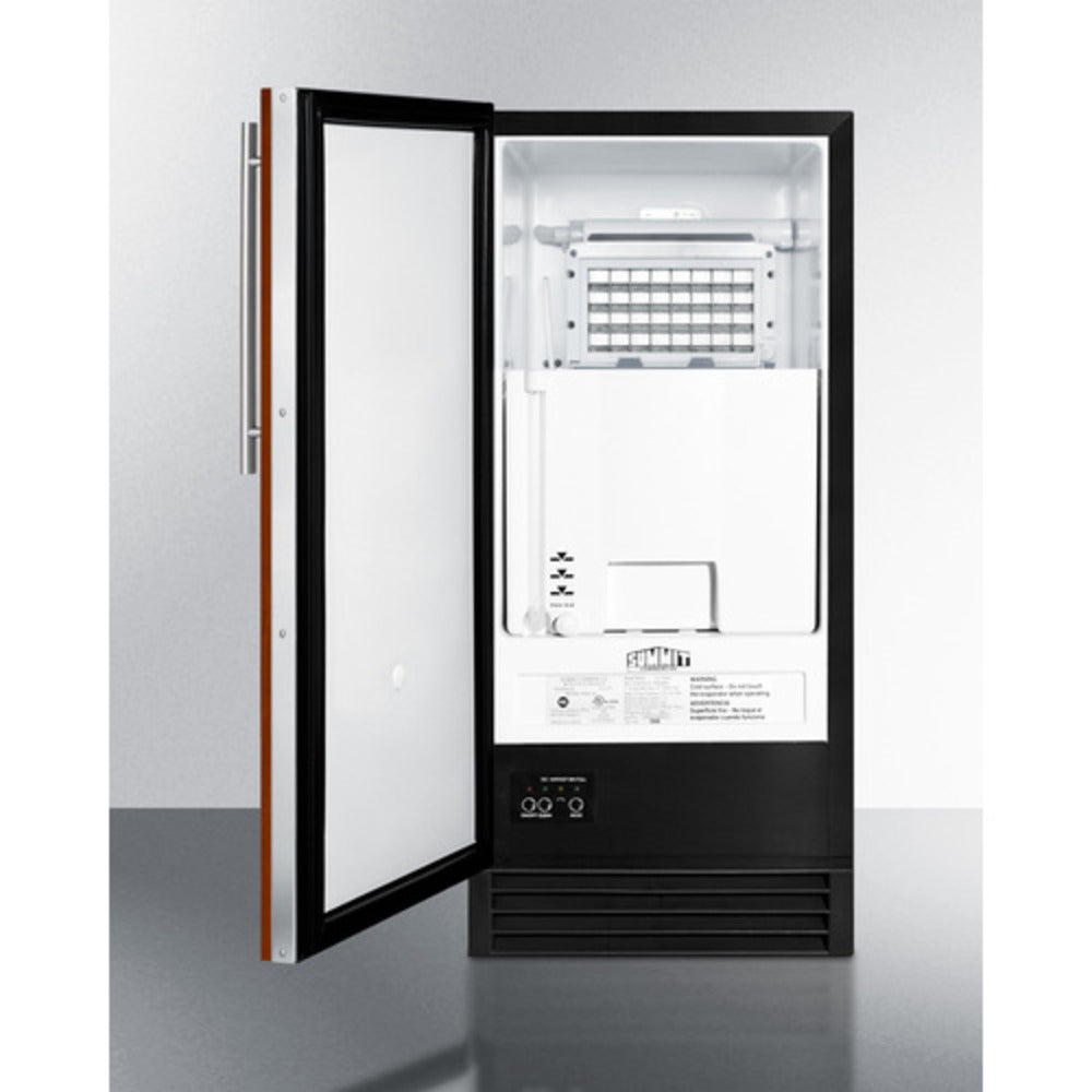 Summit Appliance 50 lbs. Panel-Ready/Black Finish Built-In Clear Icemaker - ADA Compliant