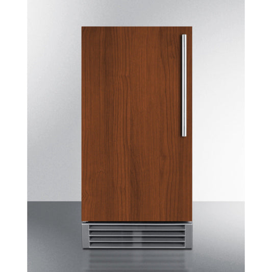 Summit Appliance 50 lbs. Panel-Ready/Stainless Steel Built-In Clear Icemaker - ADA Compliant