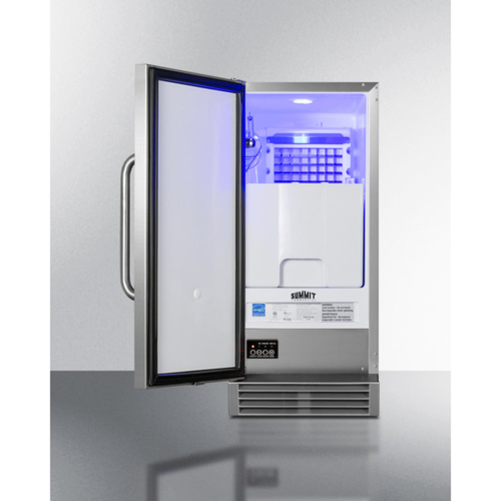 Summit Appliance 50 lbs. Stainless Steel Built-In Clear Icemaker