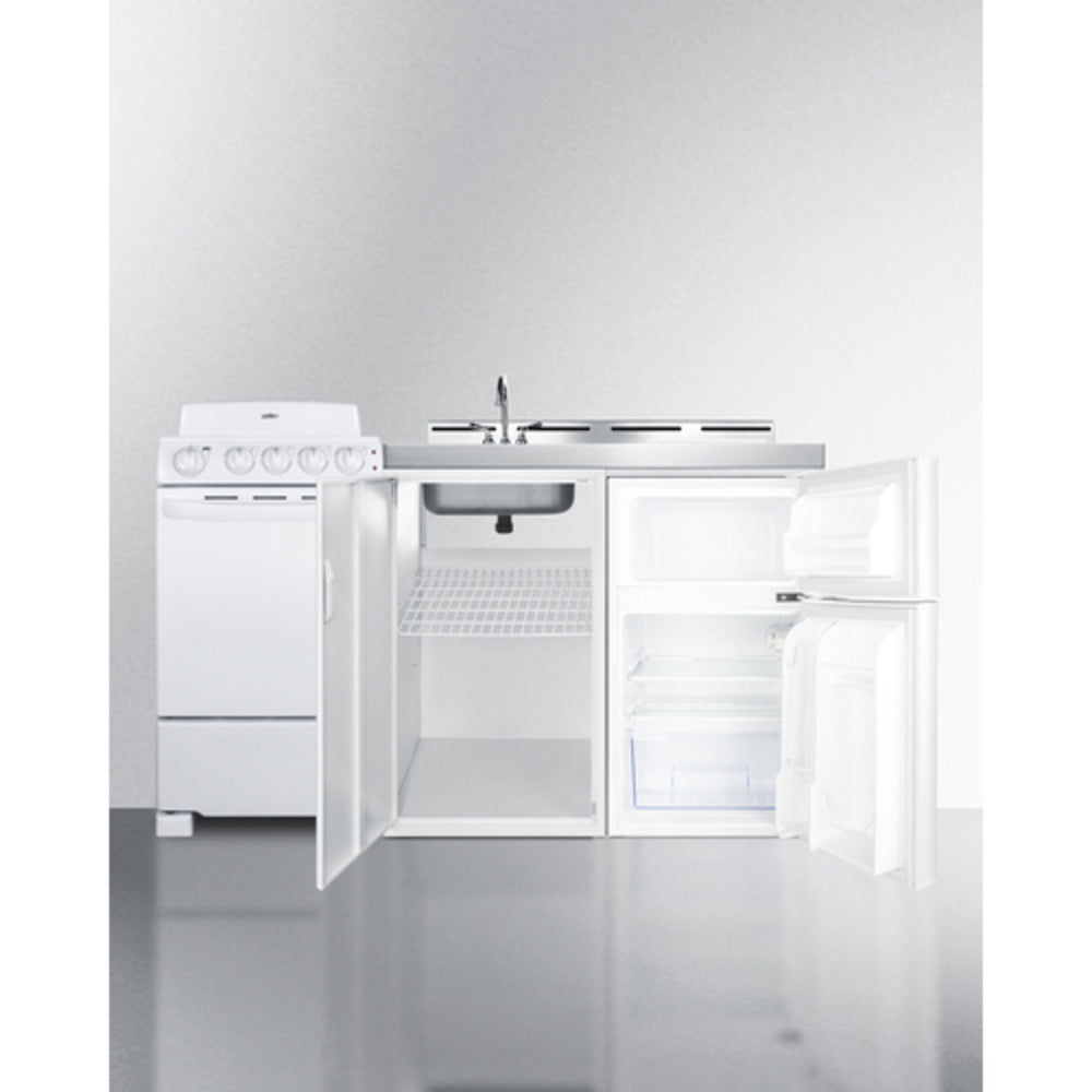 Summit Appliance 60" All-in-One Kitchenette with Electric Coil Range