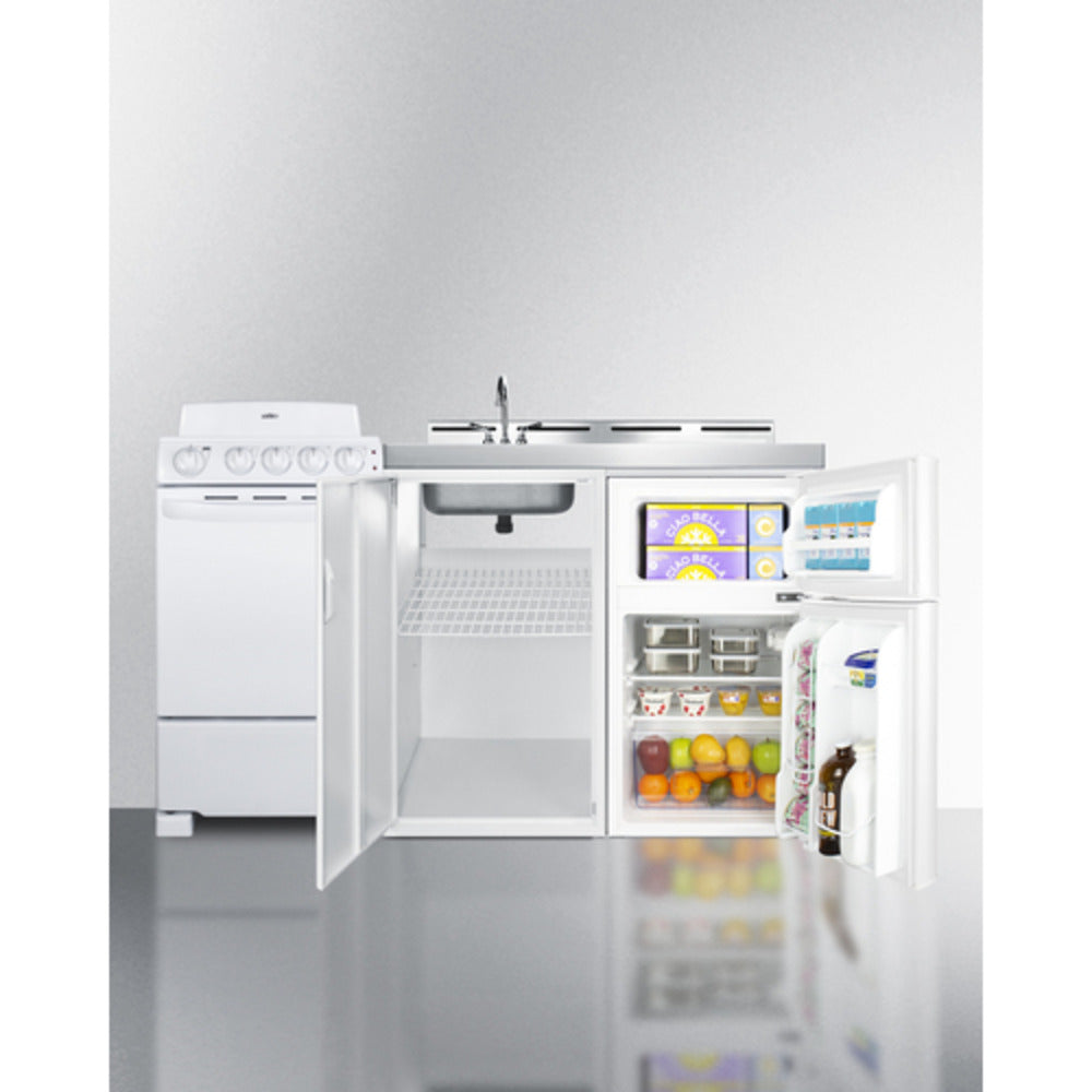 Summit Appliance 60" All-in-One Kitchenette with Electric Coil Range